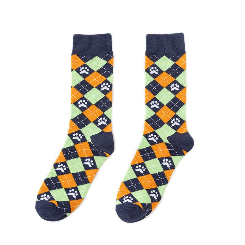 Casual Four-season Socks Men's Tiger Cartoon Socks Cotton Tube Socks Women's Leopard Print Animal Socks-5PRS