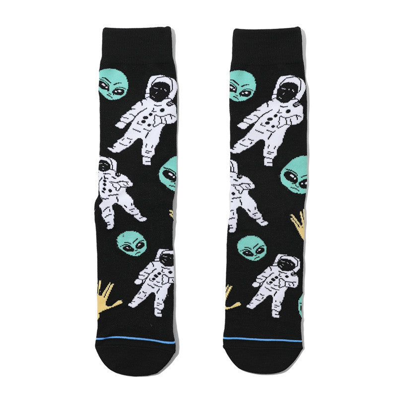 Women's New Trendy Socks Cotton Socks Men's Cartoon Trend Tube Socks Halloween Socks-5PRS