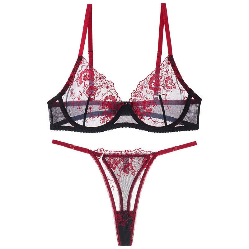 Seductive French Lace Bralette: Floral Lift & Breathable