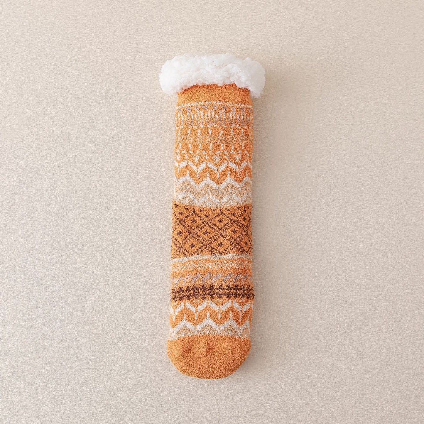 Lamb Wool Floor Socks Children's Autumn and Winter Fleece Thickened Warm Non-slip Silicone Home Socks
