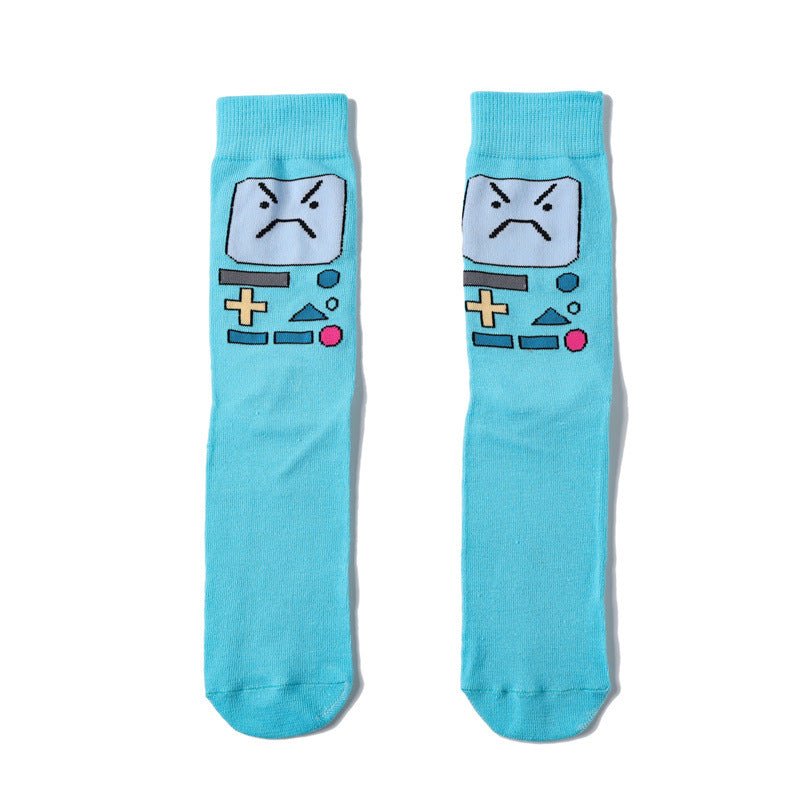 Cotton Men's Large Size Four-season Socks Casual Cartoon Trendy Socks Men's Socks Women's Ins Socks-5PRS