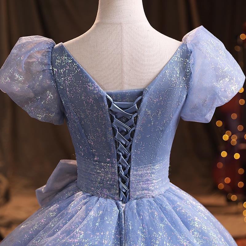 Blue Evening Dress Dress Female New Temperament Socialite Banquet Performance Host Art Exam Vocal Dress Looks Thin