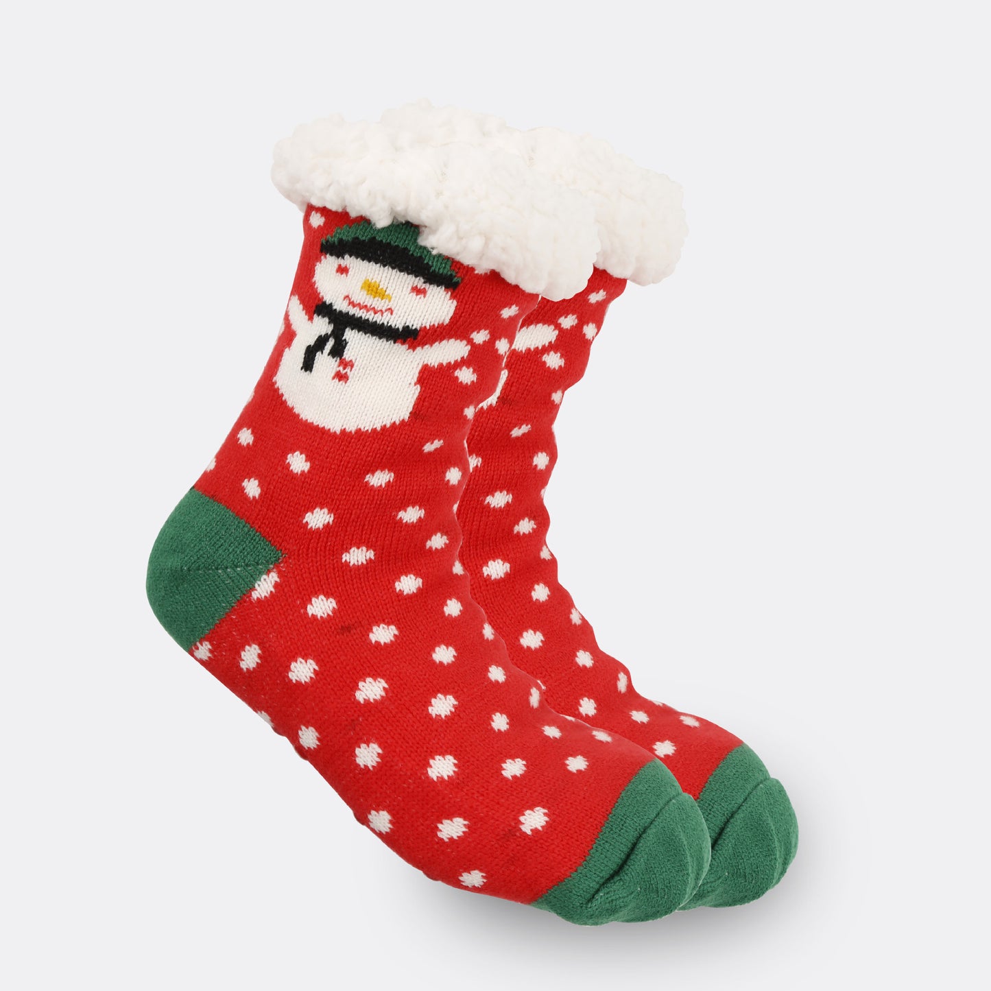 2PRS-Festive Thermal Knit Xmas Socks -Fleece-Lined Winter Sleepwear for Women, Cozy Cabin & Postpartum Recovery