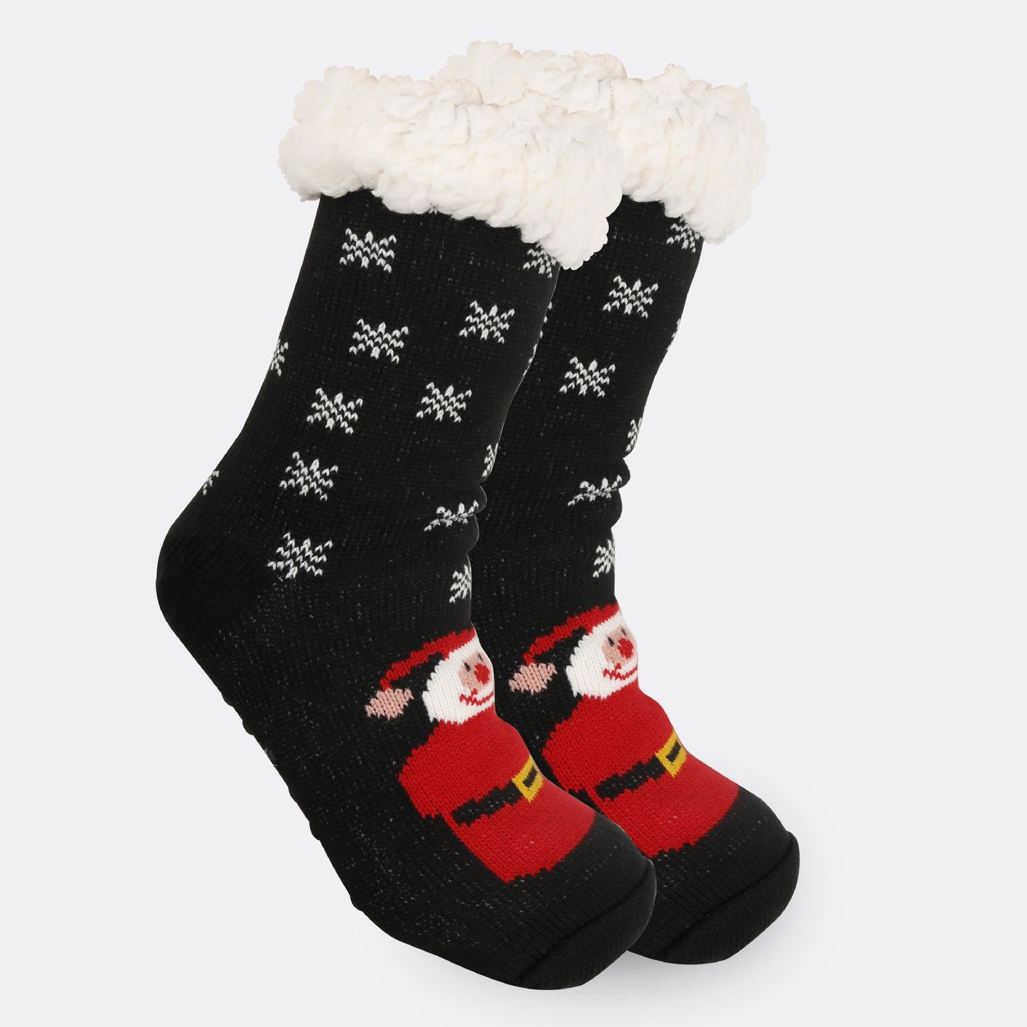 2PRS-Festive Thermal Knit Xmas Socks -Fleece-Lined Winter Sleepwear for Women, Cozy Cabin & Postpartum Recovery