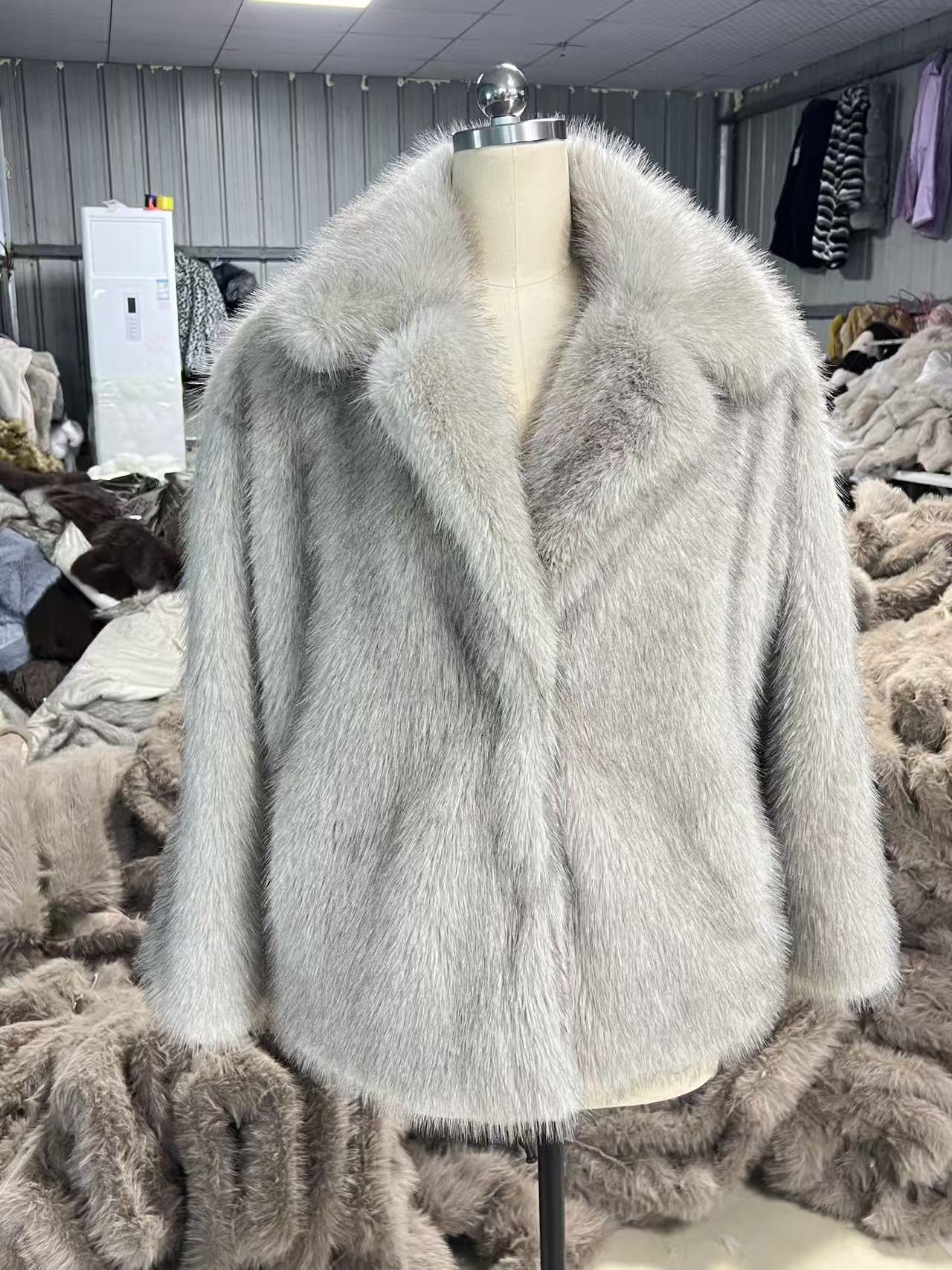Stylish Faux Fur Jacket Women Warm Teddy Bear Coat Lapel Collar Cozy Fall Winter Outerwear