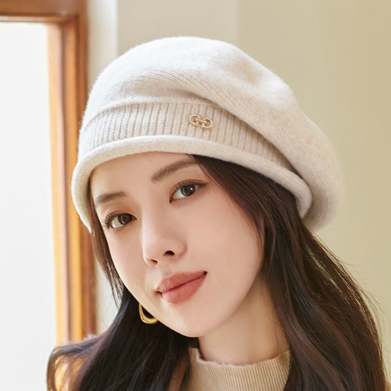 Women's Autumn and Winter Fashion Versatile Wool Knitted Hat Comfortable and Warm Stack Hat Batch
