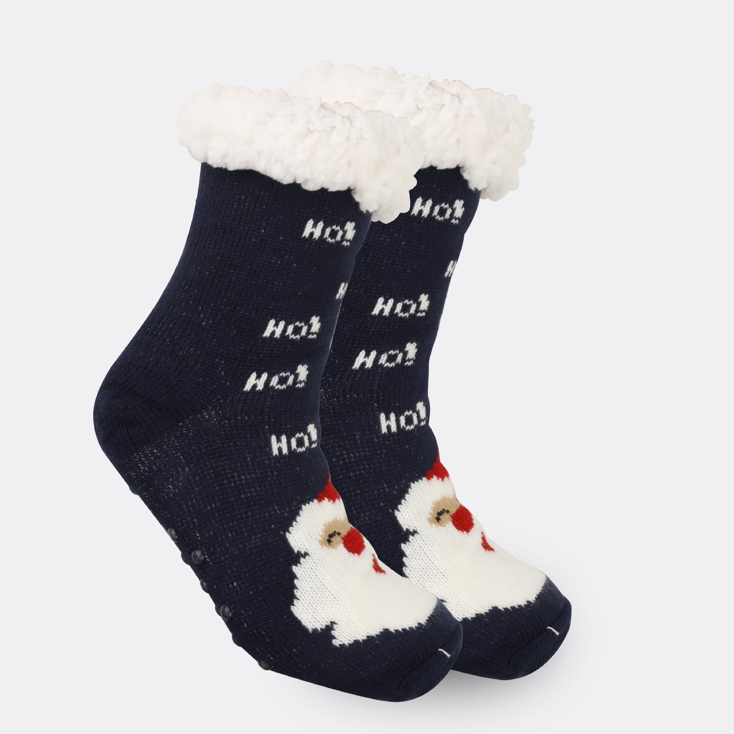 2PRS-Festive Thermal Knit Xmas Socks -Fleece-Lined Winter Sleepwear for Women, Cozy Cabin & Postpartum Recovery