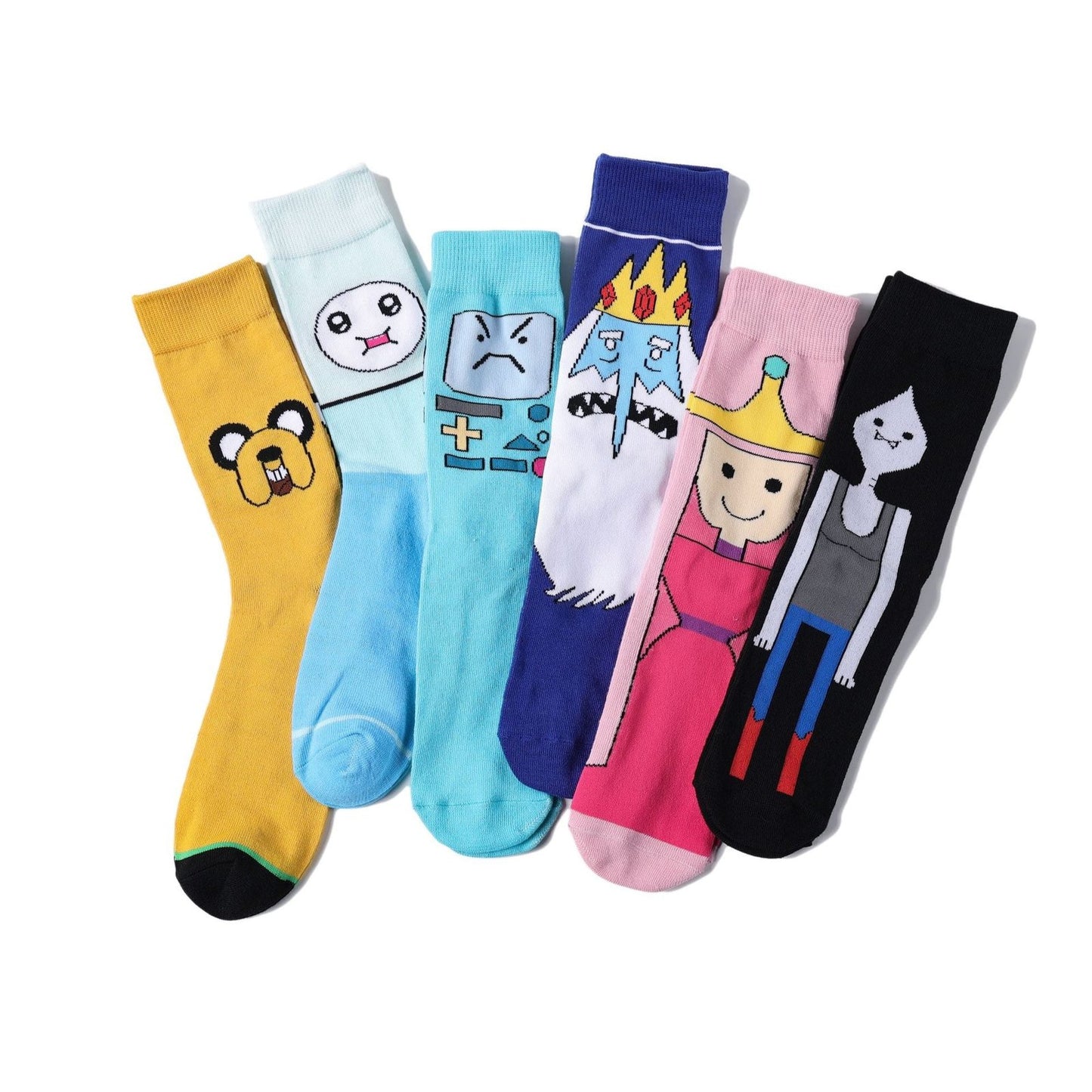 Cotton Men's Large Size Four-season Socks Casual Cartoon Trendy Socks Men's Socks Women's Ins Socks-5PRS