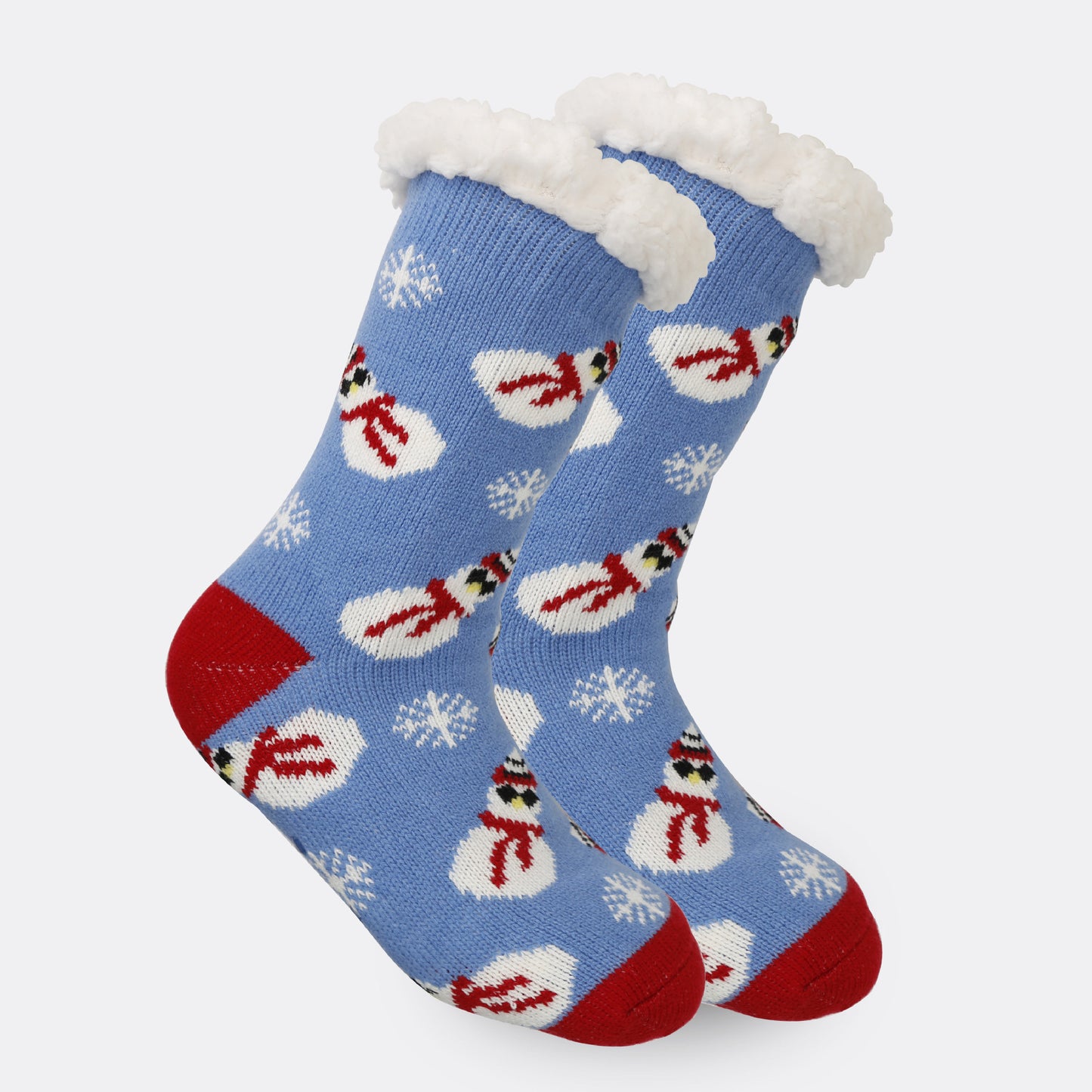 2PRS-Festive Thermal Knit Xmas Socks -Fleece-Lined Winter Sleepwear for Women, Cozy Cabin & Postpartum Recovery