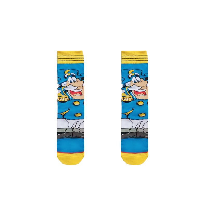 Casual Men's Cotton Socks, Four Seasons Women's Animation Tide Socks-5PRS