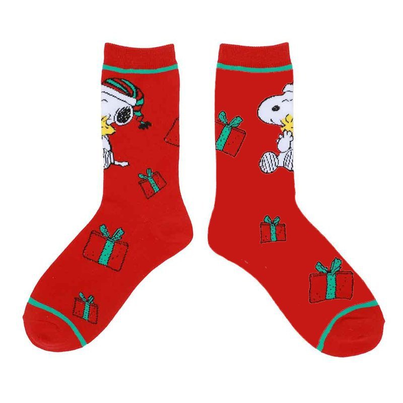 Cotton Christmas Anime Trendy Socks Men's Socks Snoopy Women's Mid-tube Cotton Sleigh Gift Socks-5PRS