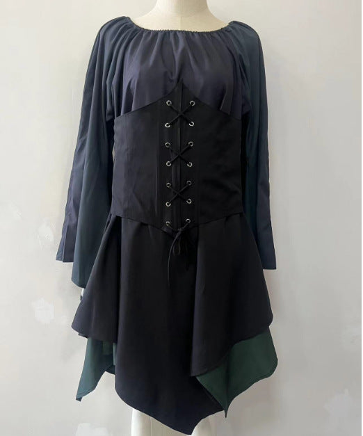 New Party Long-sleeved Women's Renaissance Medieval Dress