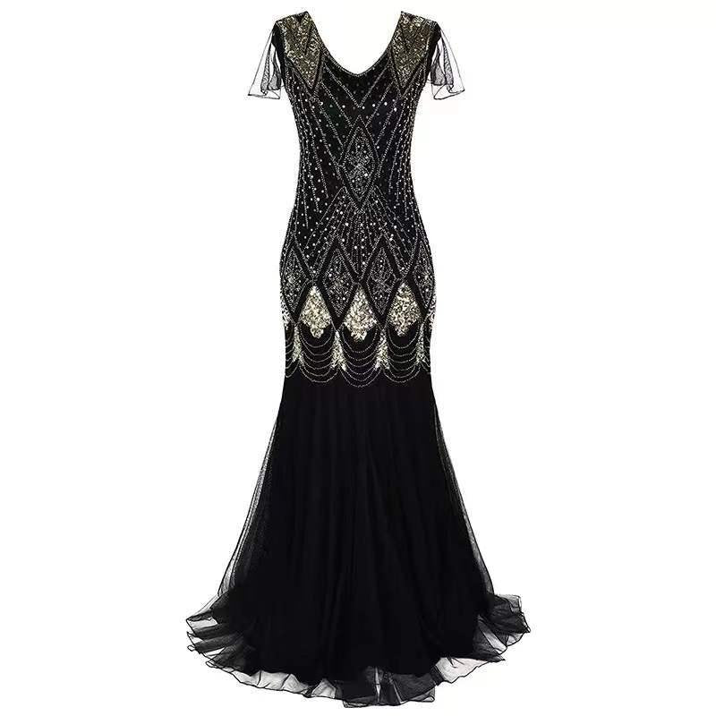 1920 Sequined Dress Retro Dress Plus Size Banquet Wedding Dress Women