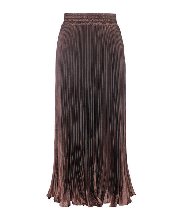 Upgrade Your Wardrobe with the 2024 High Waist Satin A-line Skirt - Perfect for Any Occasion!