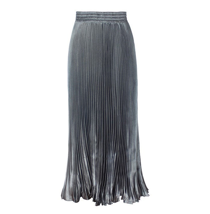 Upgrade Your Wardrobe with the 2024 High Waist Satin A-line Skirt - Perfect for Any Occasion!
