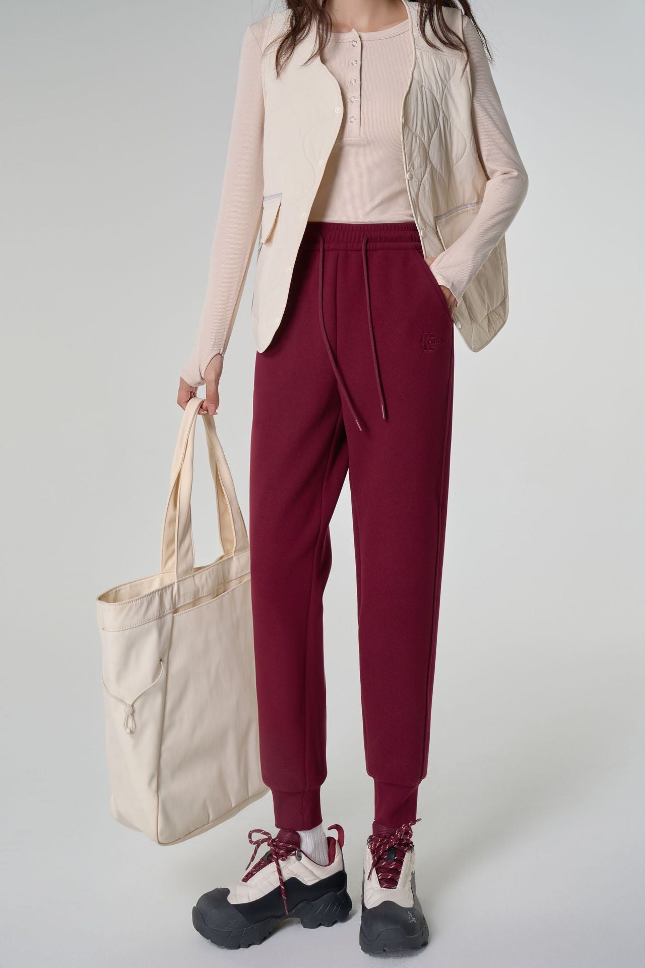 [Hot Leather Windproof Pants Winter New Thick Wool Silk Velvet Large Size Sports Casual White Guard Pants