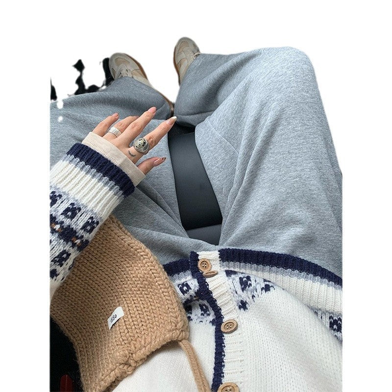 Vintage Fair Island Jacquard Knitted Cardigan Women's Autumn and Winter New Soft Waxy Sweater Jacket