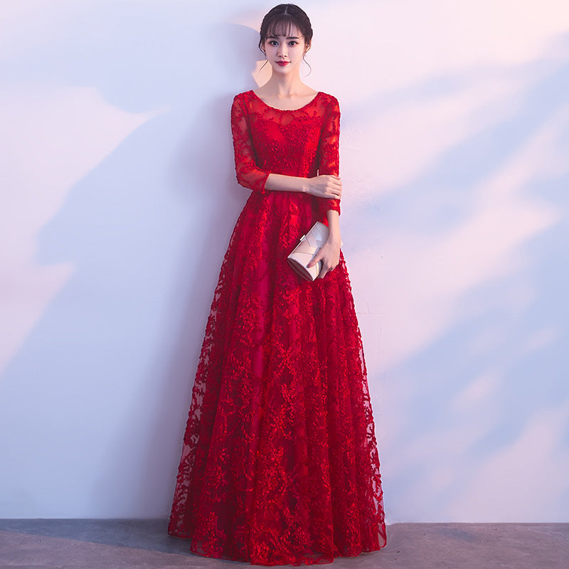 Art Test Dress Female Beauty Voice Solo Show Thin New Niche Vocal Broadcasting Host Long Performance Dress