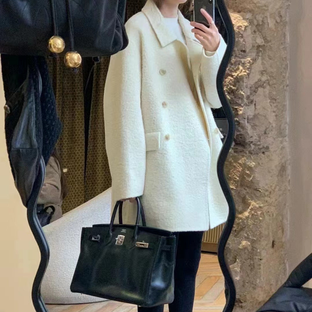 Winter new lapel double-breasted Suli wool coat coat
