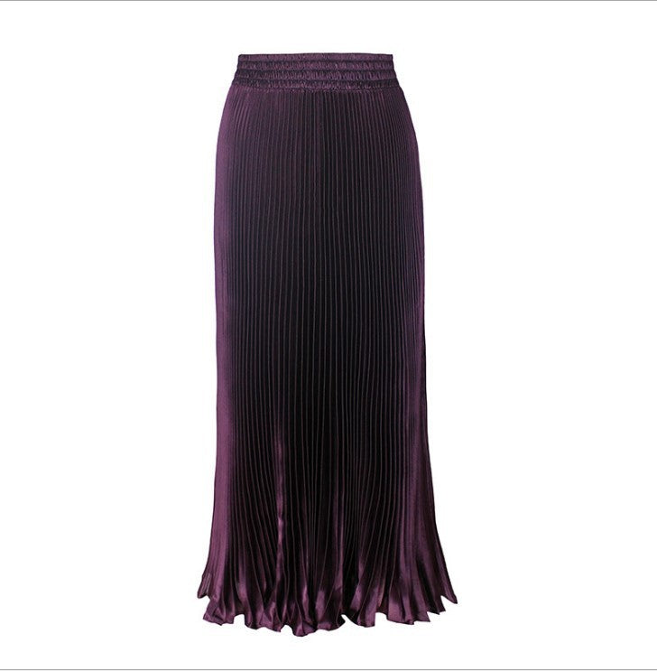 Upgrade Your Wardrobe with the 2024 High Waist Satin A-line Skirt - Perfect for Any Occasion!