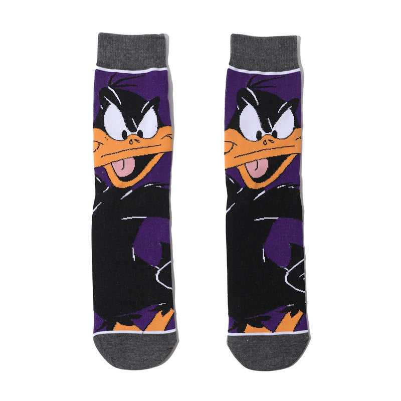 Wholesale Trendy Men's Cotton Cartoon Tube Socks Stockists Women's Animation Personalized Socks-5PRS