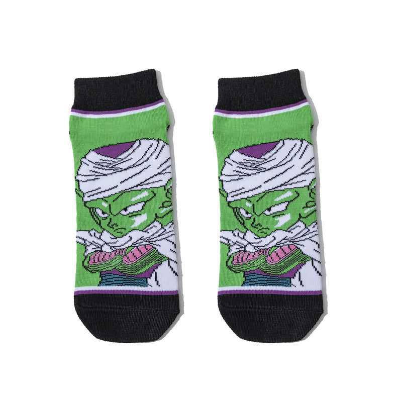 Wholesale Men's Short Cartoon Animation Cotton Female Comic Boat Socks Personalized Animation Short Sock-5PRS
