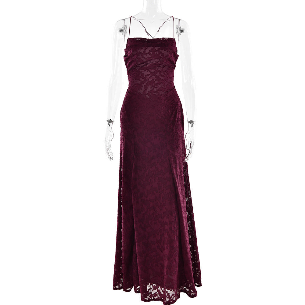 Women’s Sexy Backless Chiffon Dress: Sleeveless Evening Gown