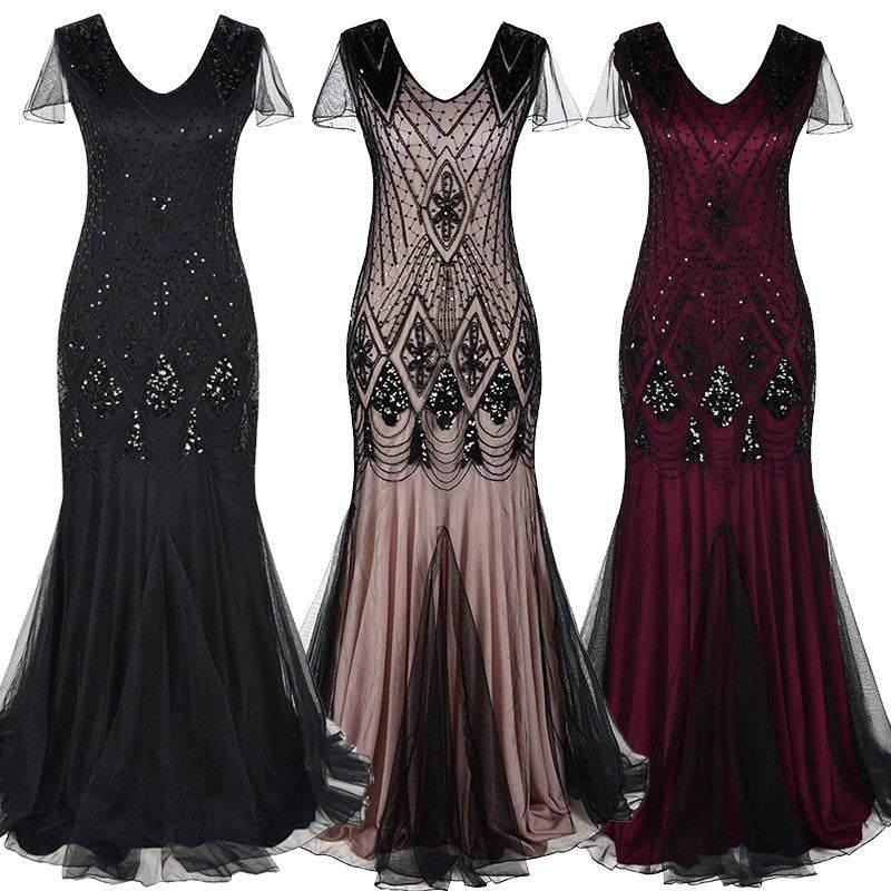 1920 Sequined Dress Retro Dress Plus Size Banquet Wedding Dress Women