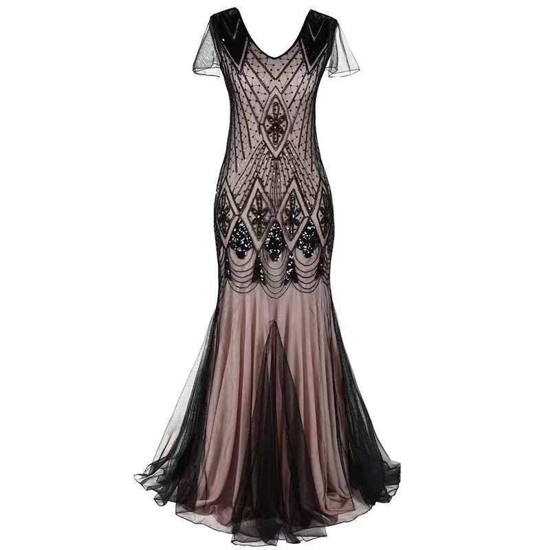 1920 Sequined Dress Retro Dress Plus Size Banquet Wedding Dress Women