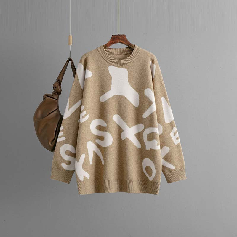 Cozy Women’s Chunky Knit Sweater - Oversized Cable Jacquard Top, Longline Loose Fit Winter Layering Sweater Shirt