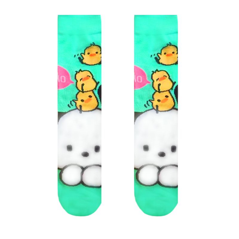 Women's Four Seasons Women's Cotton Animation Male Manufacturer Hello Kitty Ins Trendy Socks Men's Socks-5PRS