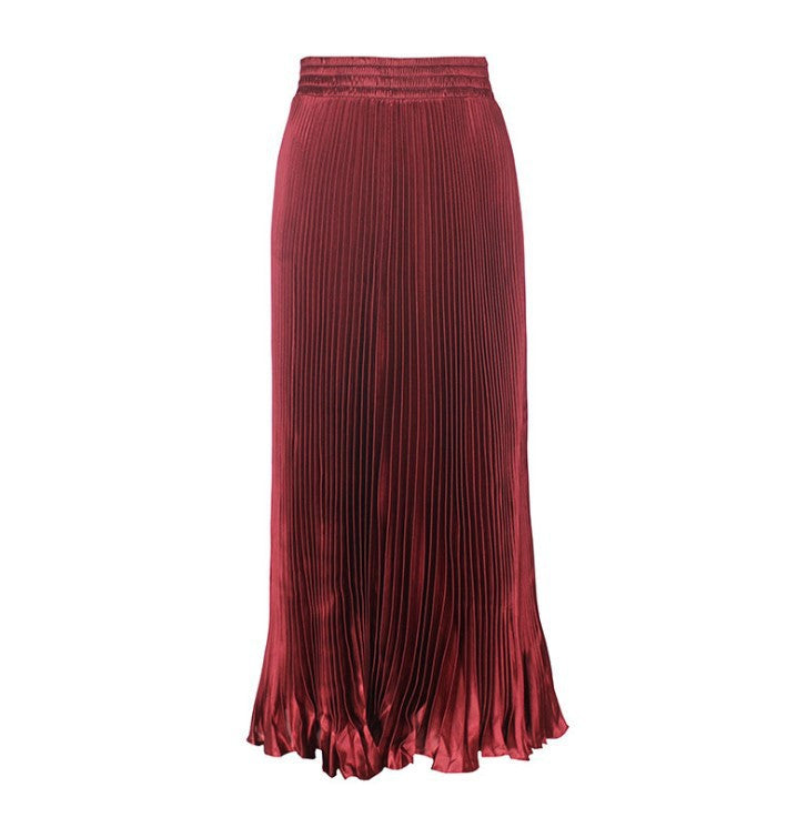 Upgrade Your Wardrobe with the 2024 High Waist Satin A-line Skirt - Perfect for Any Occasion!