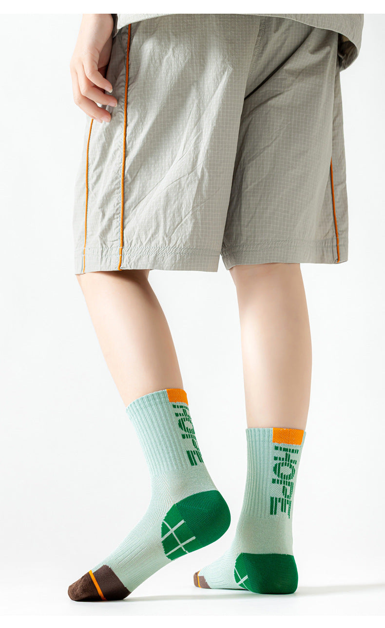 Boys Sports Socks Spring Summer Boys Boneless Breathable Mesh Socks Middle School Older Boys Student Medium Cotton Socks