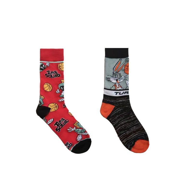 Casual Men's Cotton Socks, Four Seasons Women's Animation Tide Socks-5PRS