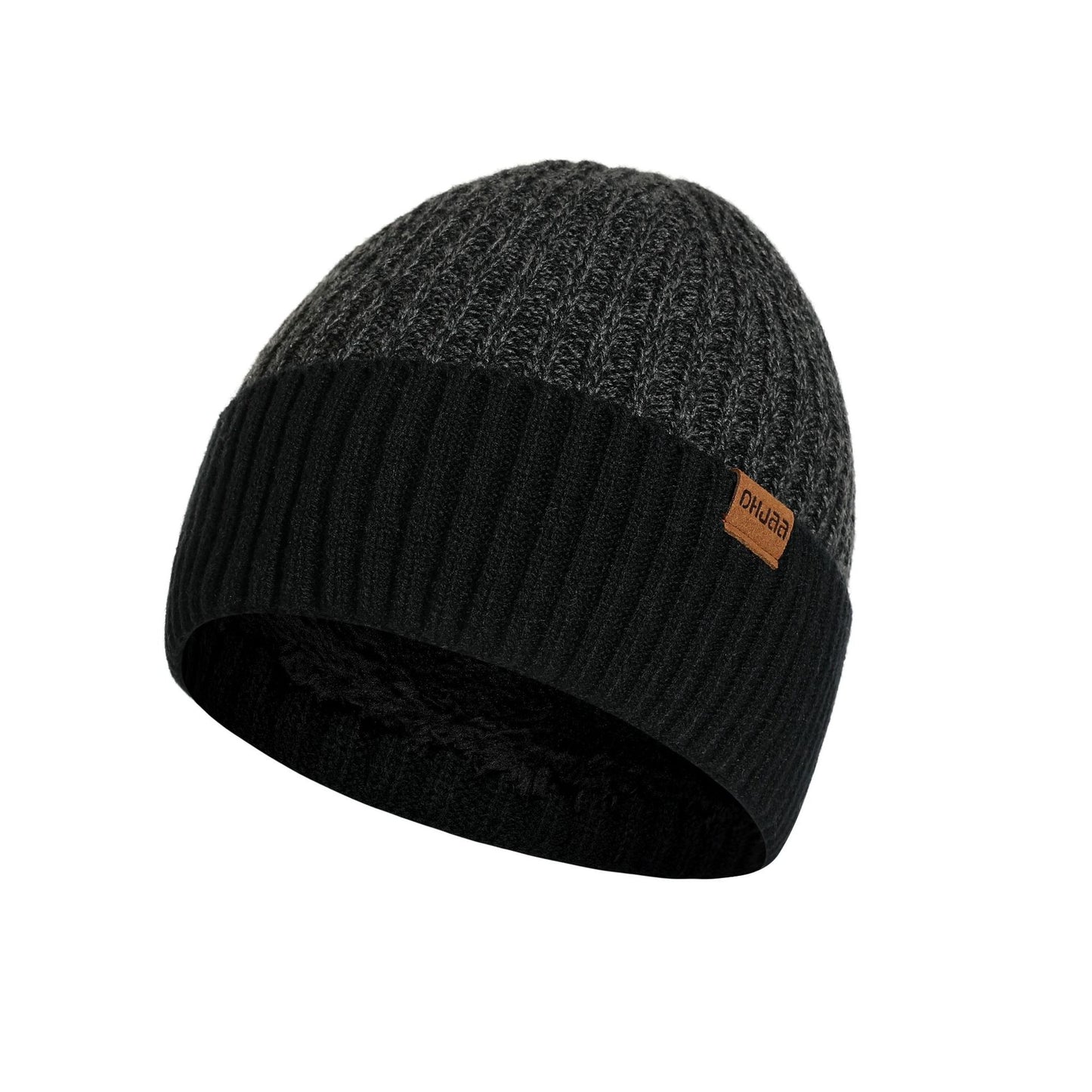 Winter Men's Double Wool Hat Adult New Fleece Warm Knitted Hat