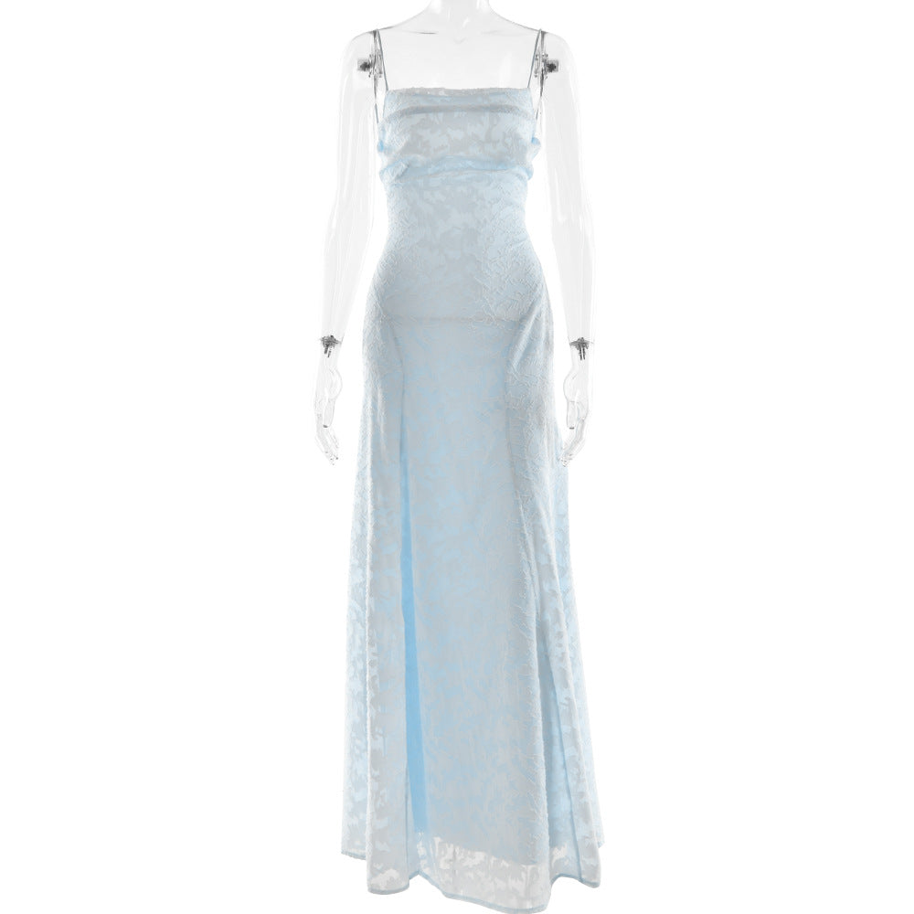 Women’s Sexy Backless Chiffon Dress: Sleeveless Evening Gown