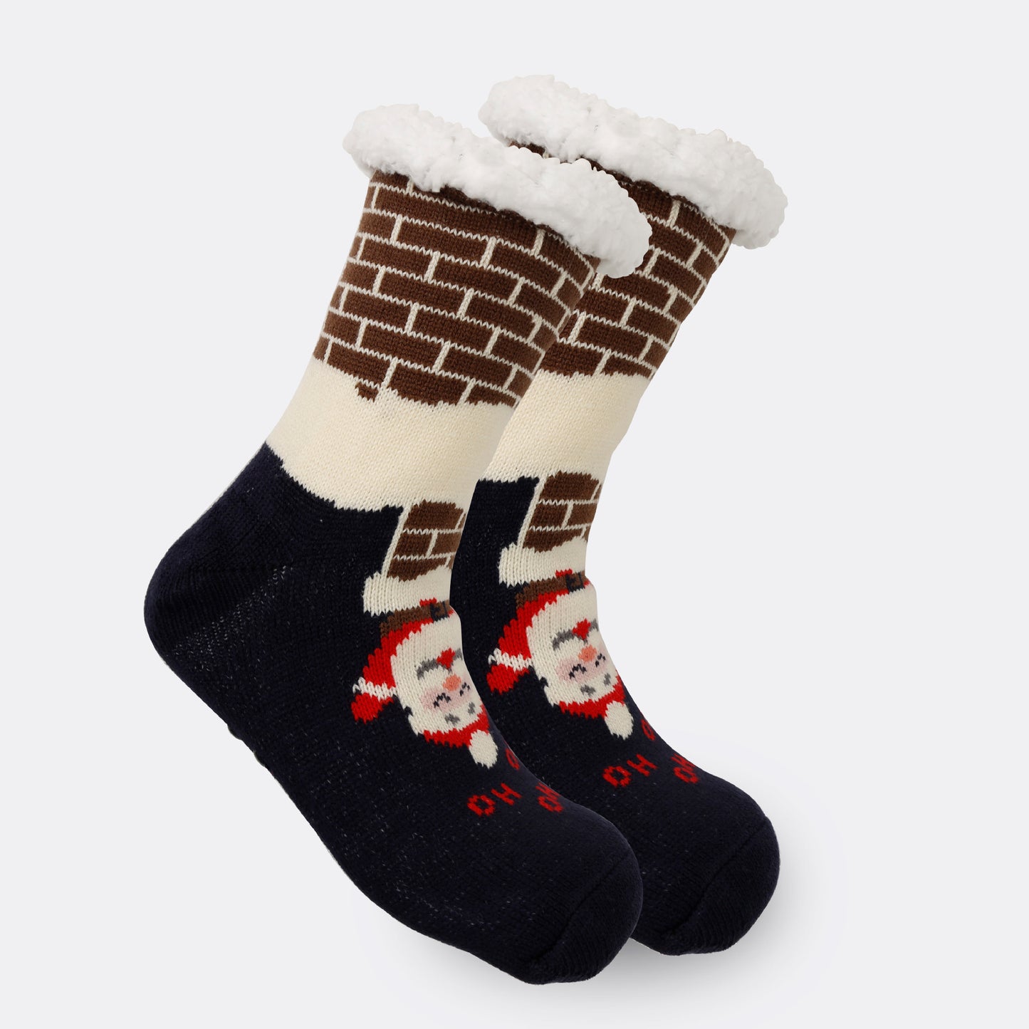 2PRS-Festive Thermal Knit Xmas Socks -Fleece-Lined Winter Sleepwear for Women, Cozy Cabin & Postpartum Recovery