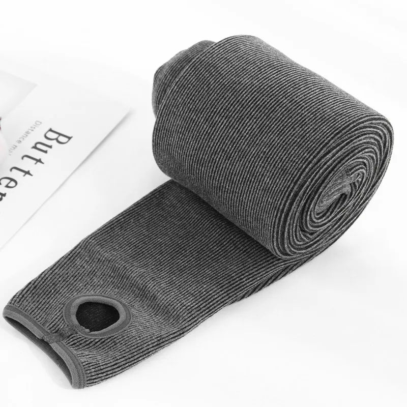 Autumn and winter fleece thickened threaded cotton vertical striped leggings, women's integrated pants