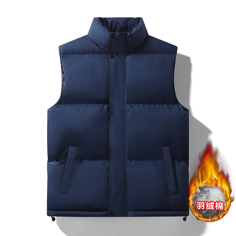 Autumn and Winter Large Size Down Cotton Vest Men's New Vest Plus Fat Plus Vest