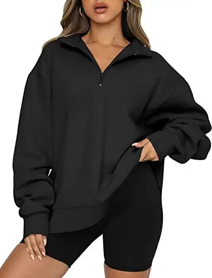Winter women's clothing new popular sweater fleece top loose pocket sweater