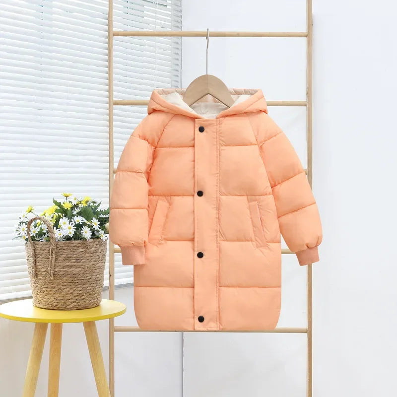 Anti-season children's down padded clothes medium and long padded jackets baby and girls winter jackets