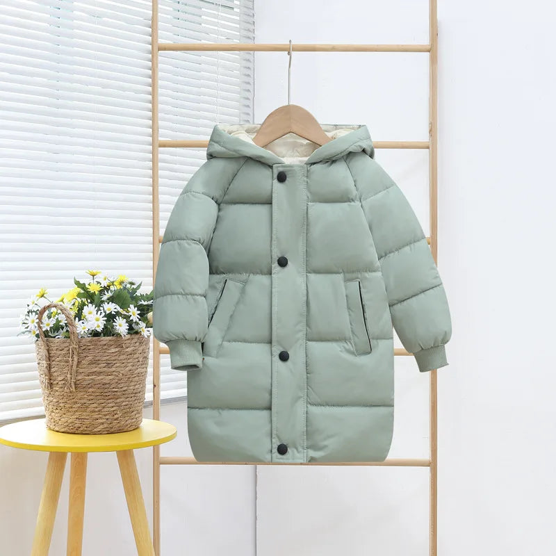 Anti-season children's down padded clothes medium and long padded jackets baby and girls winter jackets