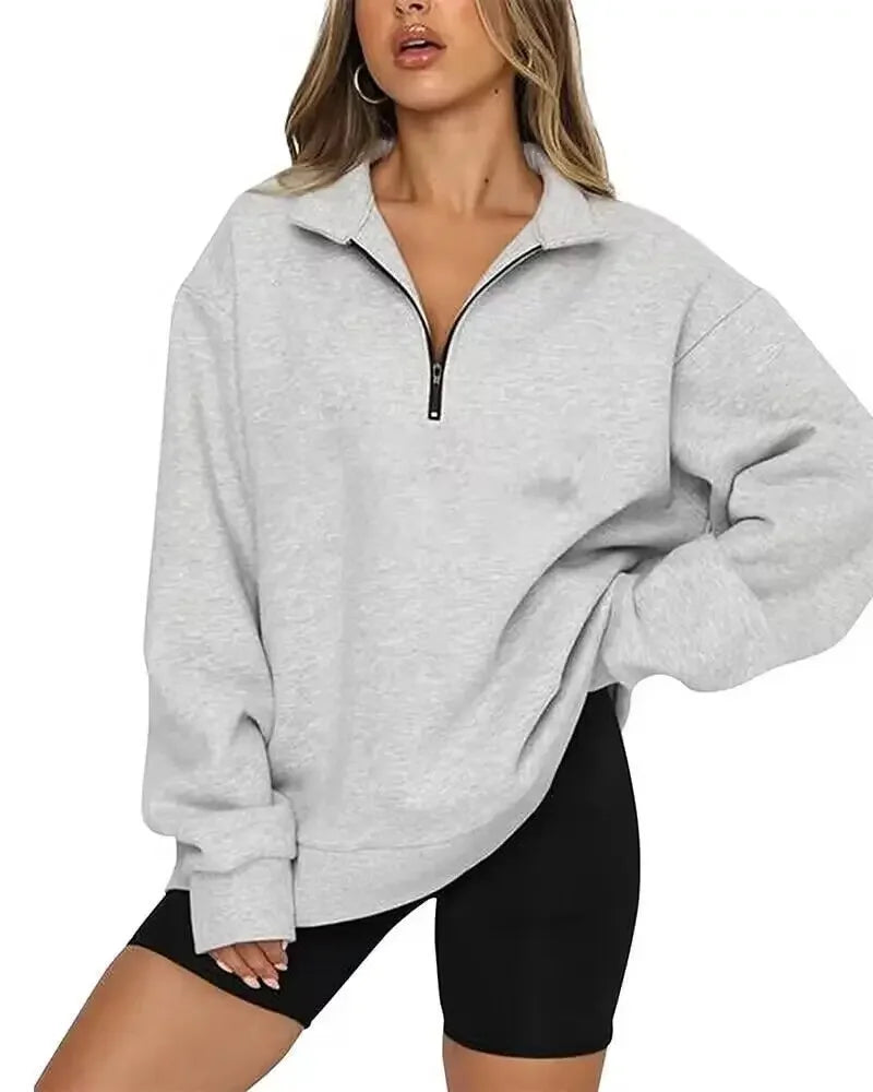 Winter women's clothing new popular sweater fleece top loose pocket sweater