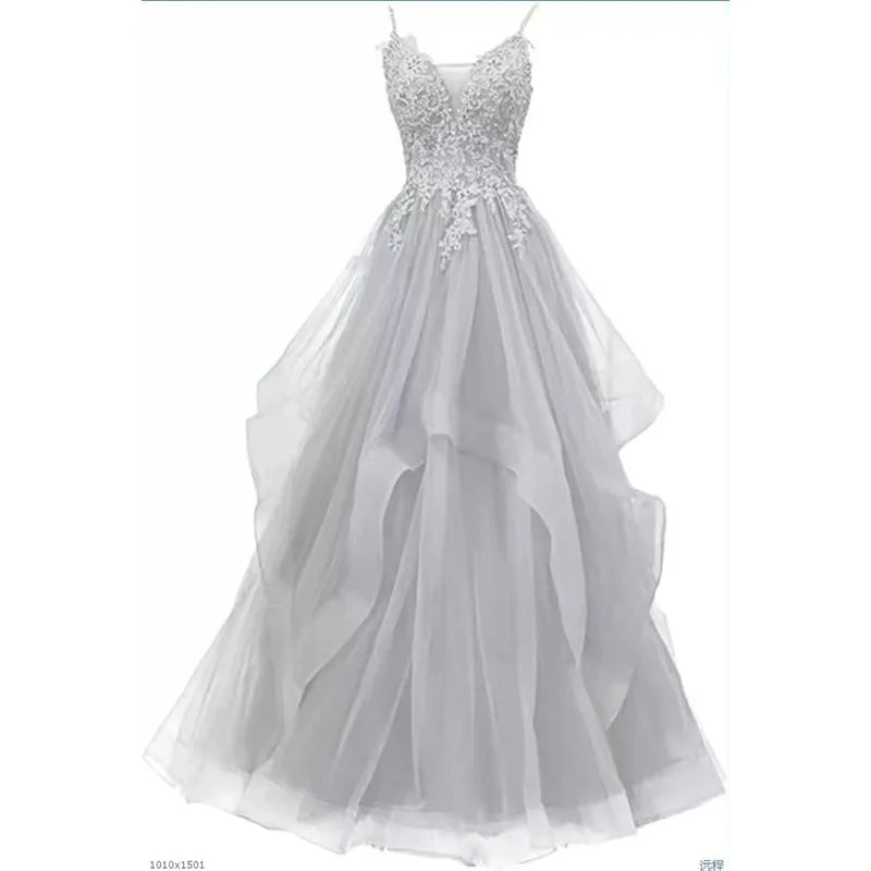Banquet Female Purple Suspender Dress Vocal Art Test Sen Series Color Yarn Fairy Yarn Skirt Host Evening Dress