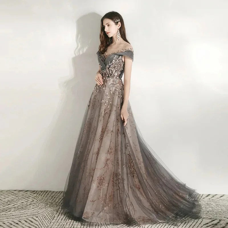 Banquet Evening Dress Skirt Women's New Temperament Company Annual Meeting Birthday Sequins Host Art Test Tail Dress