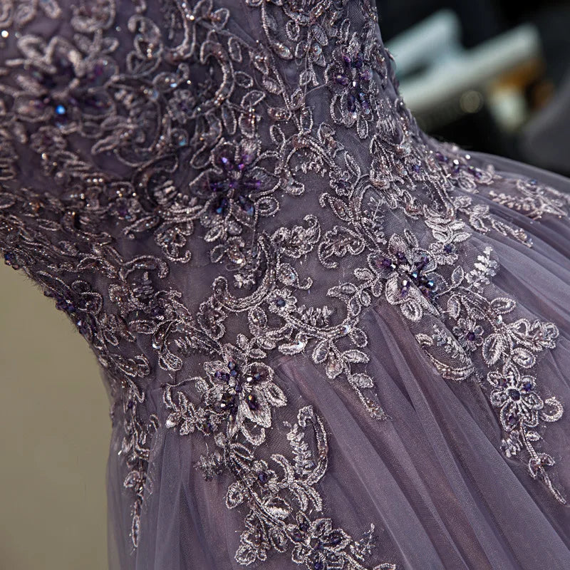 Banquet Female Purple Suspender Dress Vocal Art Test Sen Series Color Yarn Fairy Yarn Skirt Host Evening Dress