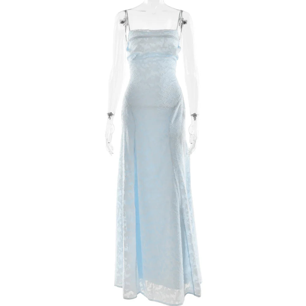 Women’s Sexy Backless Chiffon Dress: Sleeveless Evening Gown