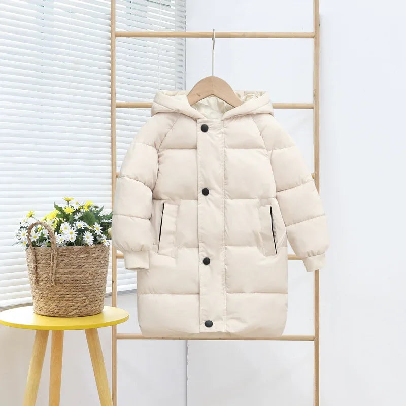 Anti-season children's down padded clothes medium and long padded jackets baby and girls winter jackets