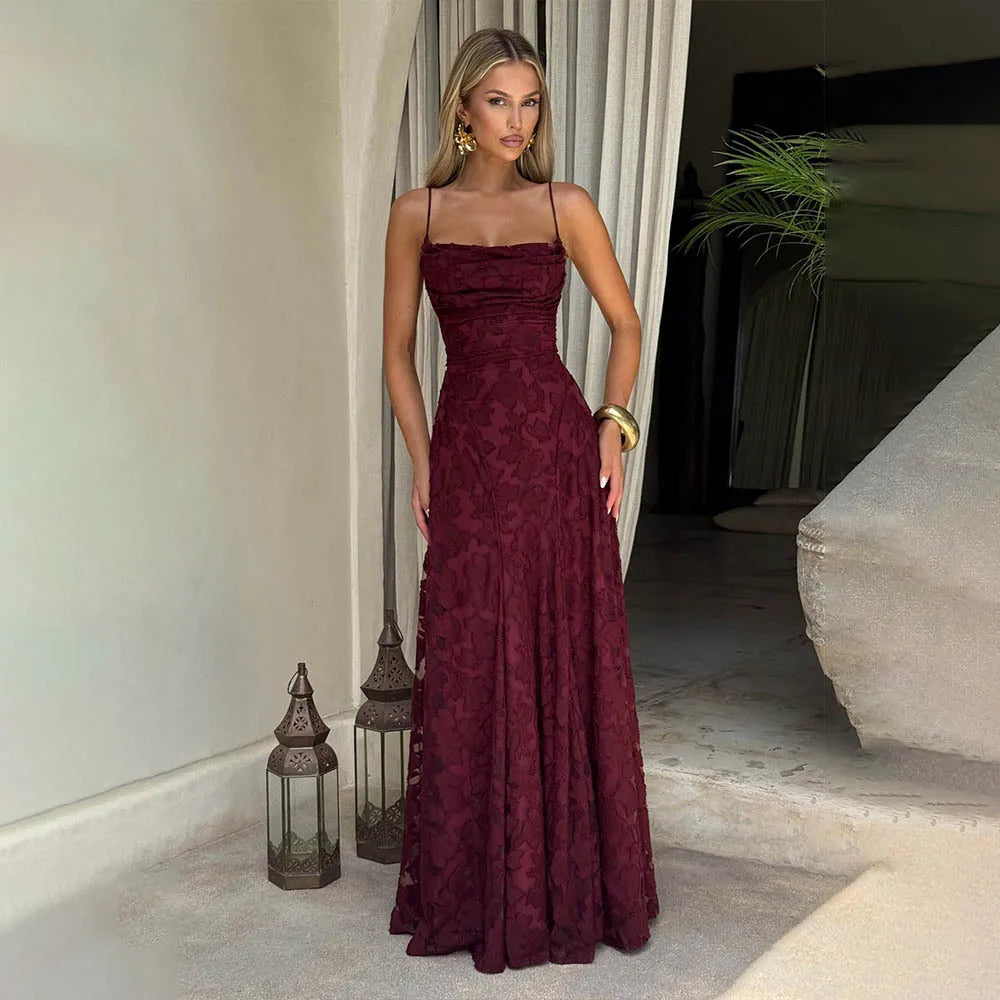 Women’s Sexy Backless Chiffon Dress: Sleeveless Evening Gown
