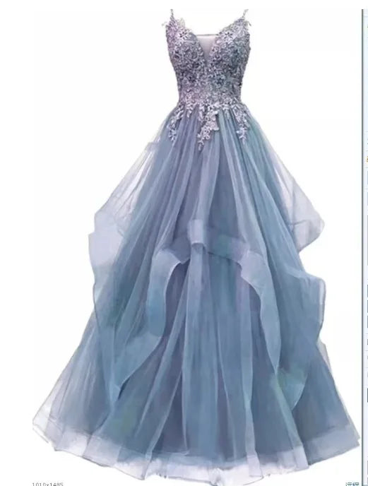 Banquet Female Purple Suspender Dress Vocal Art Test Sen Series Color Yarn Fairy Yarn Skirt Host Evening Dress